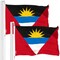 G128 2 Pack: Antigua and Barbuda Antiguan and Barbudan Flag | 3x5 Ft | LiteWeave Pro Printed 150D Poly | Country Flag, Vibrant Colors, Brass Grommets, Thicker and More Durable Than 100D 75D Poly